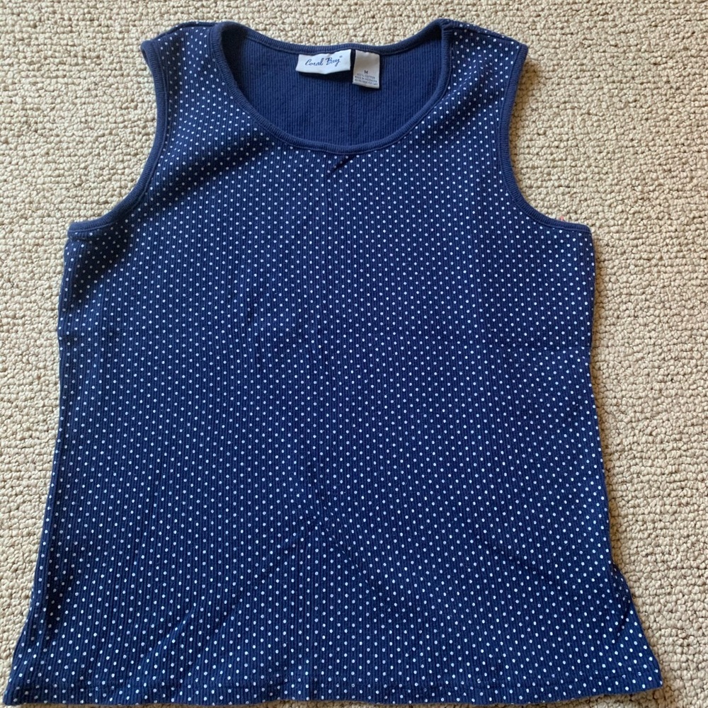 Blue polka dot tank top